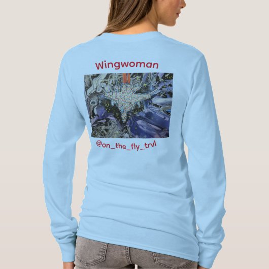 Liefdadige Wingwoman Lange Mouwen- Vrouw T-shirt (Achterkant)