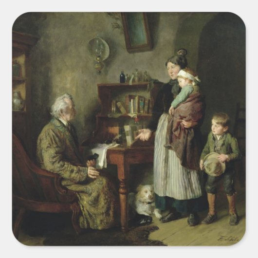 Liefdadigheid 2 vierkante sticker (Voorkant)