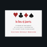 Liefdadigheid donatie gunsten Las Vegas Casino bru Informatiekaartje<br><div class="desc">Deze charmante casino thema trouwkaart zal uw gasten laten weten dat in plaats van gunsten die u hebt gedoneerd aan een goed doel ter ere van hen.</div>