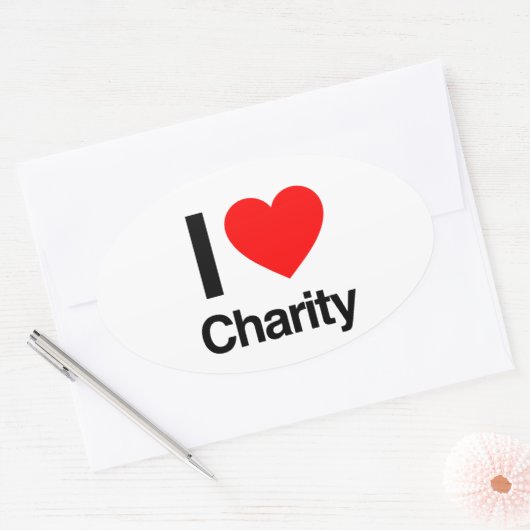 liefdadigheid ovale sticker (Envelop)