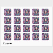 LIEFDADIGHEID - WOW! Fairy roze blauwe lavendel ~ Vierkante Sticker (Vel)