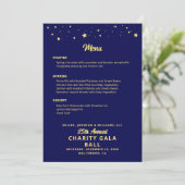Liefdadigheids galabal Bedrijfs Event Blauw Goud E Menu (Staand voorkant)