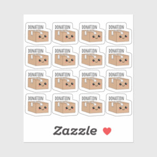 Liefdadigheidsdonatiebox Schattige Kawaii Kartonne Sticker