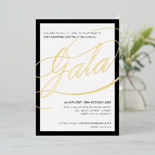 LIEFdadigheidsGALA elegante formele kalligrafie zw Folie Uitnodiging