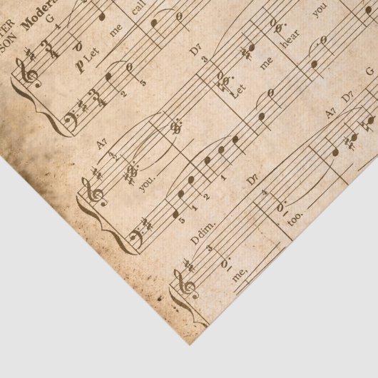 Liefdadigheidspapier ontkoppelen  muziek tissuepapier (Detail)