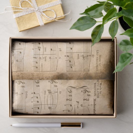 Liefdadigheidspapier ontkoppelen muziek tissuepapier (Geschenk)