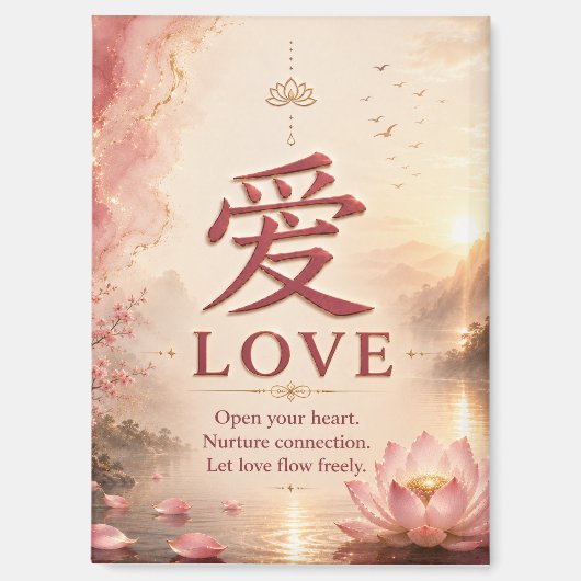 Liefde (愛) Chinees Karakter Magneet (Voorkant)