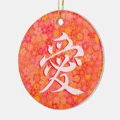 Liefde (愛) in Japans Kanji Keramisch Ornament (Links)