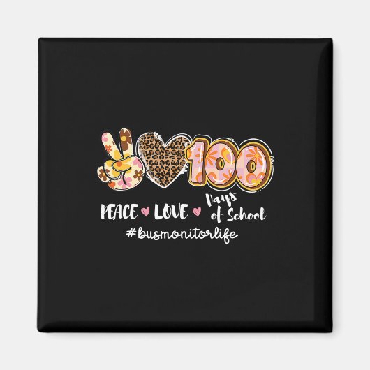 Liefde 100 dagen van school Leopard Bus Monitor Li Magneet (Voorkant)