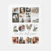 Liefde 16 foto modern, minimaal persoonlijk cadeau fleece deken (Voorkant)
