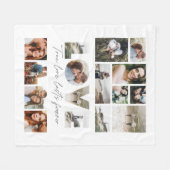 Liefde 16 foto modern, minimaal persoonlijk cadeau fleece deken (Voorkant (Horizontaal))