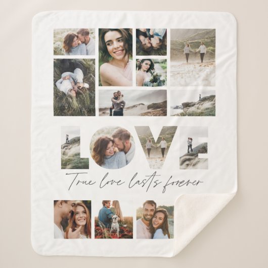 Liefde 16 foto moderne, minimale persoonlijke cade sherpa deken (Voorkant)