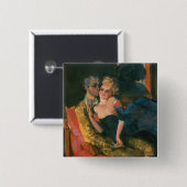 Liefde, 1910 vierkante button 5,1 cm (Voorkant /achterkant)