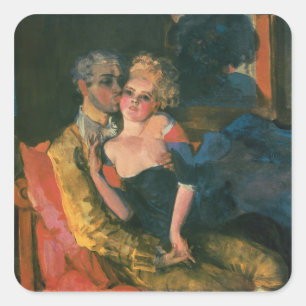 Liefde, 1910 vierkante sticker