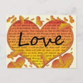 Liefde 1 Corinthians 13 Harten Briefkaart (Voorkant)