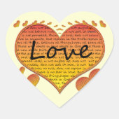 Liefde 1 Corinthians 13 Harten Hart Sticker (Voorkant)