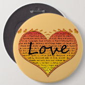 Liefde 1 Corinthians 13 Harten Ronde Button 6,0 Cm (Voorkant /achterkant)