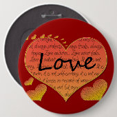 Liefde 1 Corinthians 13 Harten Ronde Button 6,0 Cm (Voorkant /achterkant)