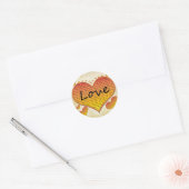 Liefde 1 Corinthians 13 Harten Ronde Sticker (Envelop)