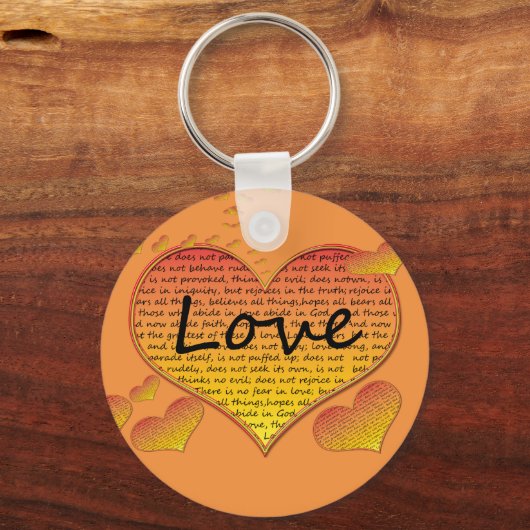 Liefde 1 Corinthians 13 Harten Sleutelhanger (Voorkant)