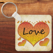 Liefde 1 Corinthians 13 Harten Sleutelhanger (Voorkant)