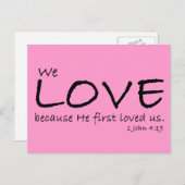 Liefde (1 Johannes 4:19) Briefkaart (Voorkant / Achterkant)