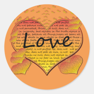 Liefde 1 Korintiërs 13 Hart Ronde Sticker