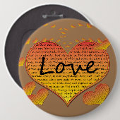 Liefde 1 Korintiërs 13 Harten Ronde Button 6,0 Cm (Voorkant /achterkant)
