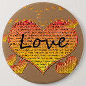 Liefde 1 Korintiërs 13 Harten Ronde Button 6,0 Cm (Voorkant)