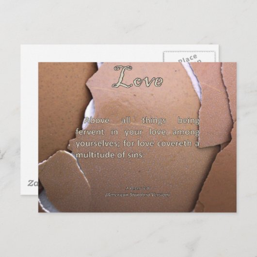 Liefde 1 Peter 4-8 Briefkaart (Voorkant / Achterkant)