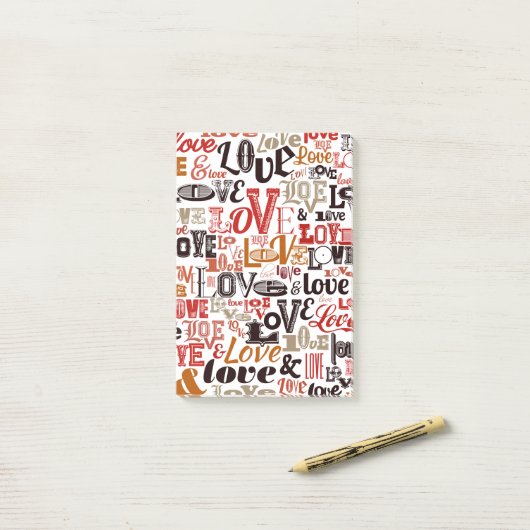 Liefde 1 post-it® notes (Op bureau)