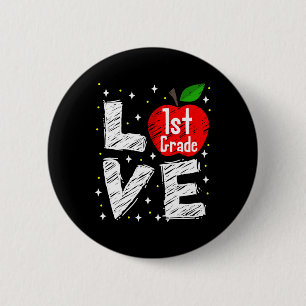 Liefde 1e klas Apple Fun Ck naar school leraren ca Ronde Button 5,7 Cm