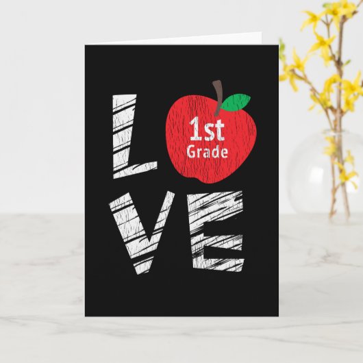 Liefde 1e klas Kinder terug naar school student le Kaart (Gele Bloem)