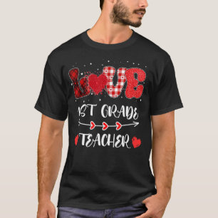 Liefde 1st-graad leraar hartklaploper buffalo t-shirt