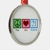 Liefde 21 van de vrede metalen ornament (Rechts)