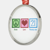 Liefde 21 van de vrede metalen ornament (Links)