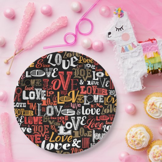 Liefde 2 papieren bordje (Feest)