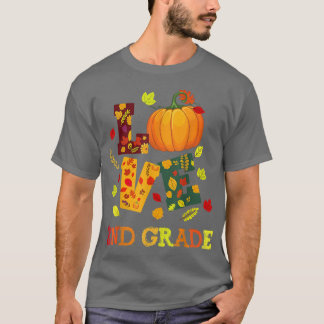 Liefde 2e klas Happy Herfst Yall Autumn Teacher St T-shirt