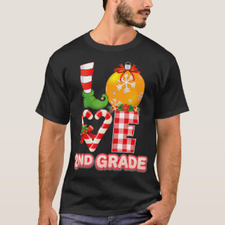 Liefde 2e klas kerstelf Kerstmis lelijk T-shirt ju