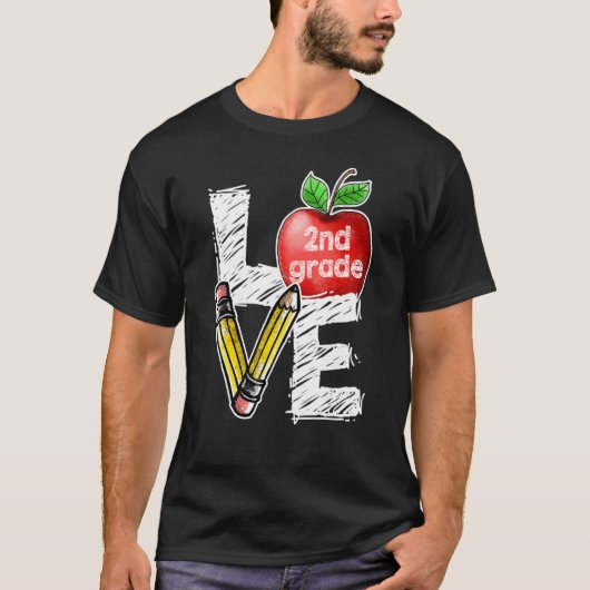 Liefde 2e klas naar school t-shirt (Voorkant)