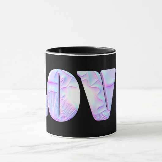 LIEFDE 3D-ontwerp, grafisch, uniek, cool Mok (Midden)