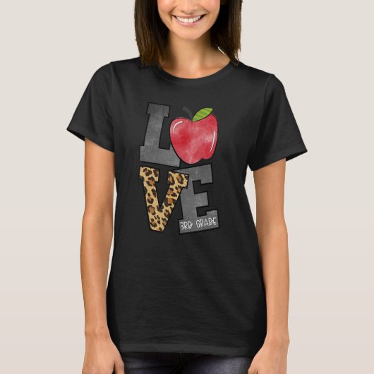 Liefde 3e klas leraar derde klas leraar Apple L T-shirt (Voorkant)