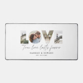 Liefde 4 foto eenvoudig modern gepersonaliseerd ca bureaumat (Voorkant)