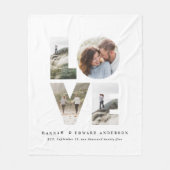 Liefde 4 foto eenvoudig modern gepersonaliseerd ca fleece deken (Voorkant)