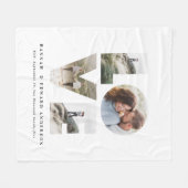 Liefde 4 foto eenvoudig modern gepersonaliseerd ca fleece deken (Voorkant (Horizontaal))