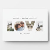 Liefde 4 foto eenvoudig modern gepersonaliseerd ca fotoplaat (voorkant)