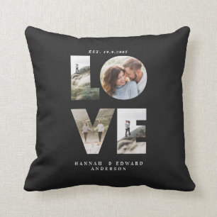 Liefde 4 foto eenvoudig modern gepersonaliseerd ca kussen