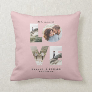 Liefde 4 foto eenvoudig modern gepersonaliseerd ca kussen