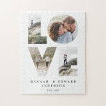 Liefde 4 foto eenvoudig modern gepersonaliseerd ca legpuzzel<br><div class="desc">Liefde 4 foto simpele moderne gepersonaliseerde verjaardag,  bruiloft,  verjaardag of kerstcadeau voor degene waar je van houdt.</div>