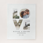 Liefde 4 foto eenvoudig modern gepersonaliseerd ca legpuzzel<br><div class="desc">Liefde 4 foto simpele moderne gepersonaliseerde verjaardag,  bruiloft,  verjaardag of kerstcadeau voor degene waar je van houdt.</div>